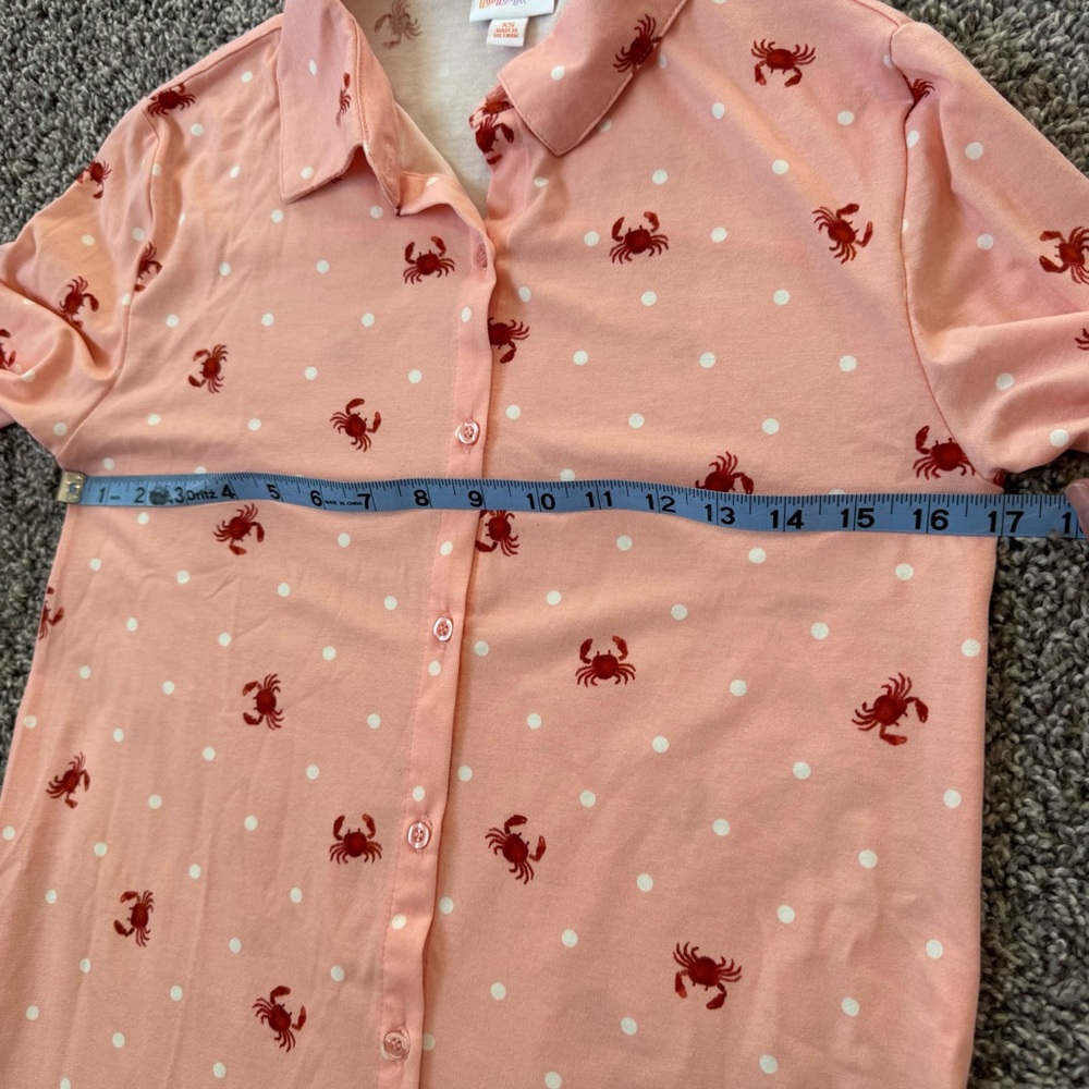 NWT LuLaRoe Valentina Women's Shirt Size XS Pink Long Sleeve Button Down Top - Picture 6 of 9